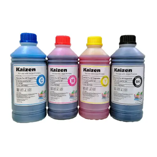 [INK-HP-002] مجموعة حبر اتش بي بيج وايد HP Pagewide - جميع الألوان 🔵🔴🟡⚫ - كايزن Kaizen